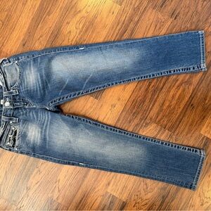 True Religion Women's Blue Washed Straight-Leg Jeans